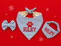 The Merry & Bright Collection | Personalized Christmas Dog Bandanna Set with matching headband