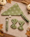 Sage Sunburst Scrunchie Dog Bandanna Matching Set