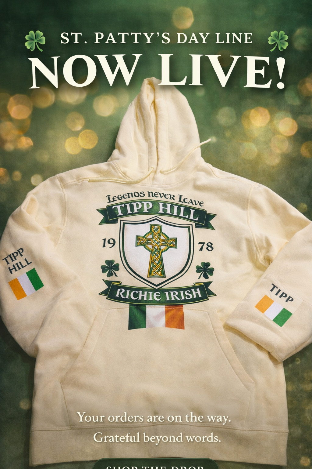 Richie Irish Limited Drop Hoodie – Tipp Hill Heritage Collection