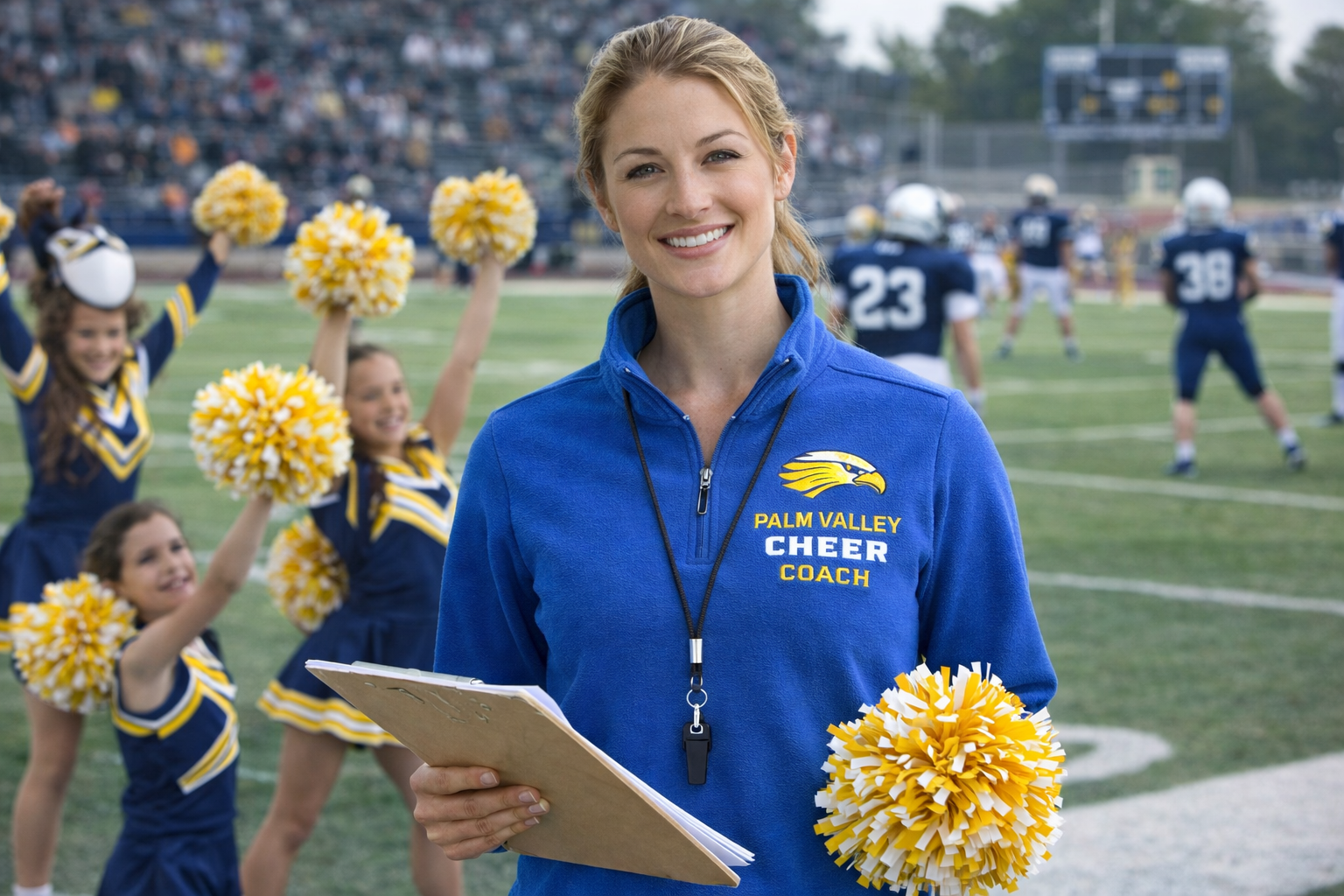 Sideline Cheer Coach Quarter Zip — Custom School Staff Apparel