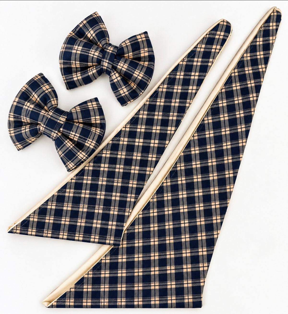 The Cambridge Collection | Plaid Dog Bandanna & Matching Bow