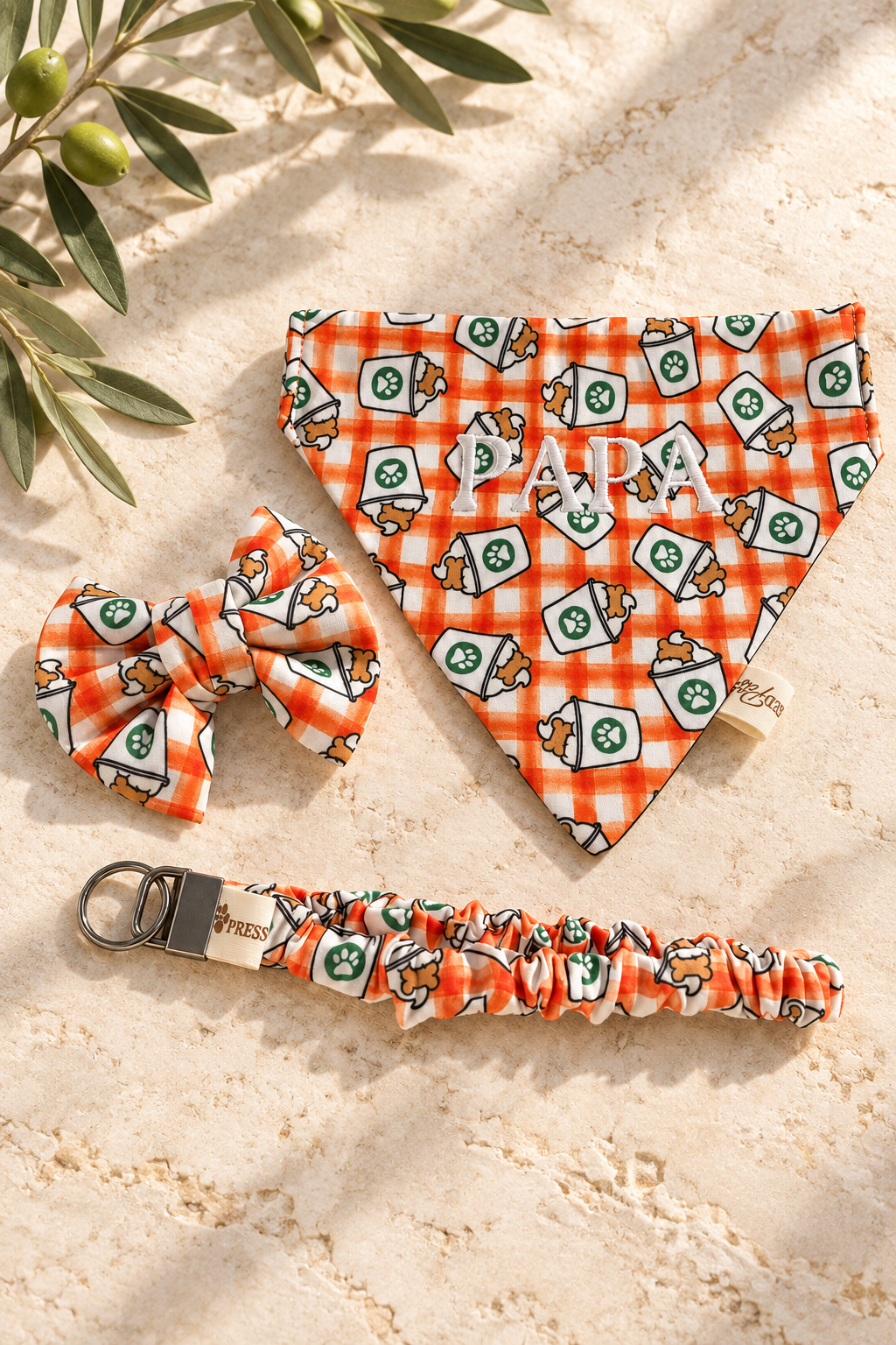 Personalized Fall Dog Bandanna Matching Set