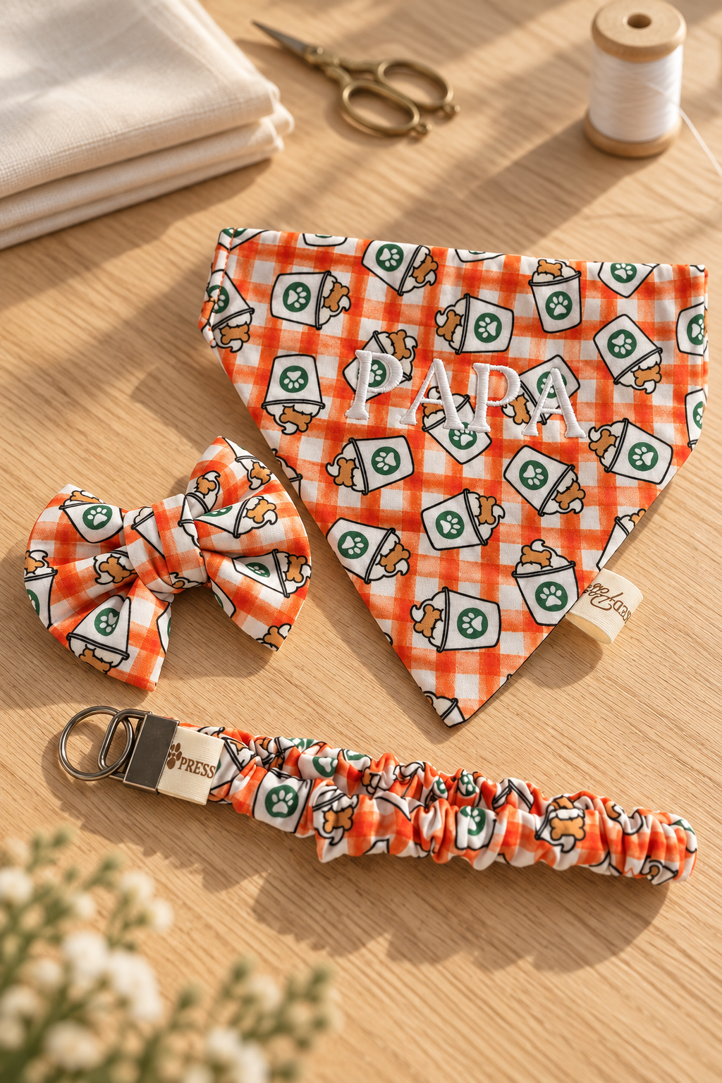 Personalized Fall Dog Bandanna Matching Set