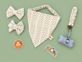 Sage Chevron Scrunchie Dog Bandanna Matching Set