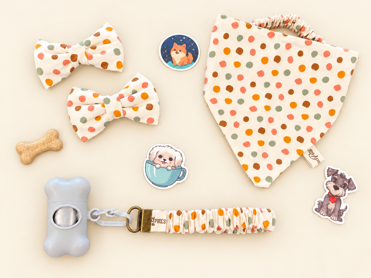 The Clementine Collection | Handmade Dog Bandanna & Matching Accessories set