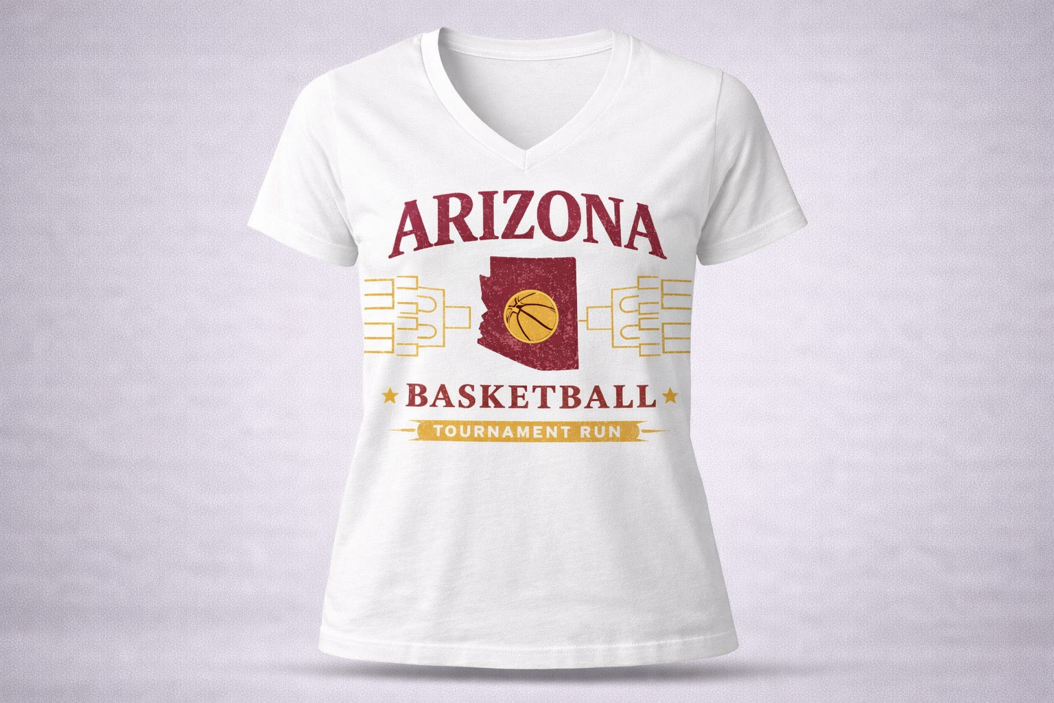 Arizona Tournament Run Tee – Women’s V-Neck Basketball Shirt