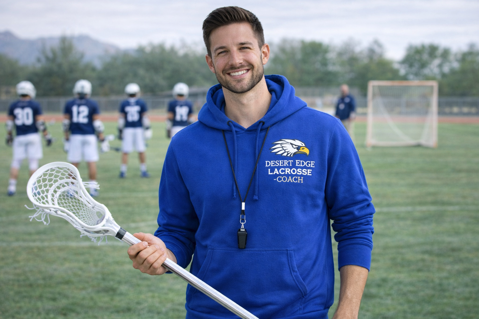 Lacrosse Coach Performance Hoodie — Custom Embroidery