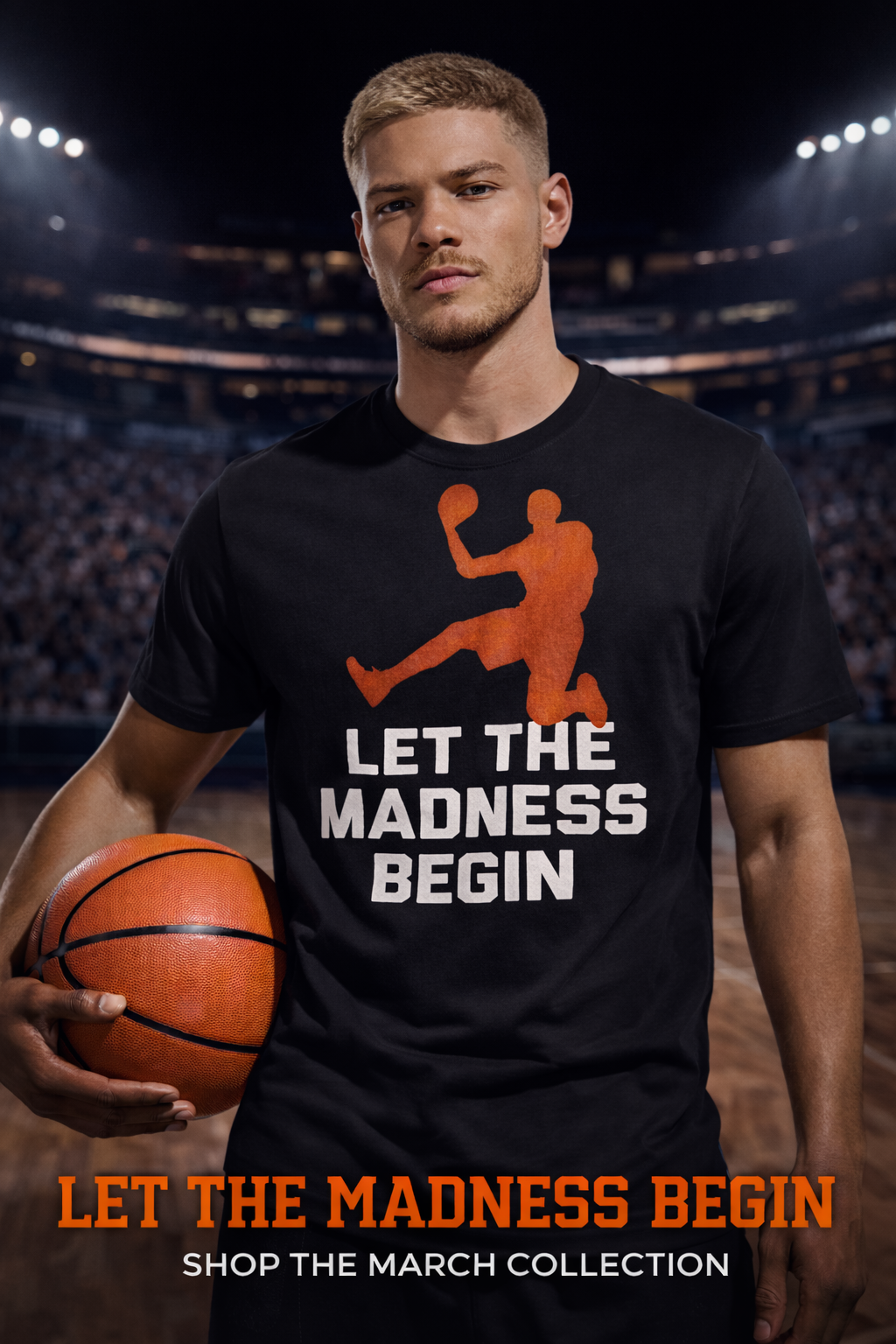 Let The Madness Begin – Performance Basketball Tee