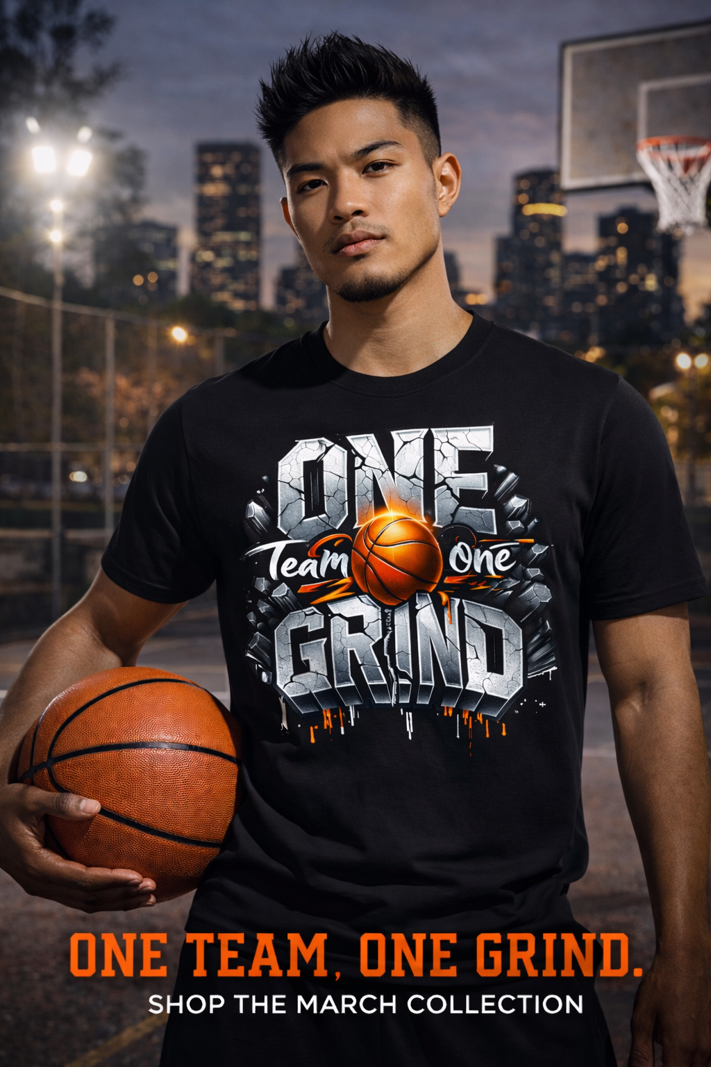 ONE TEAM ONE GRIND – Performance Basketball Tee