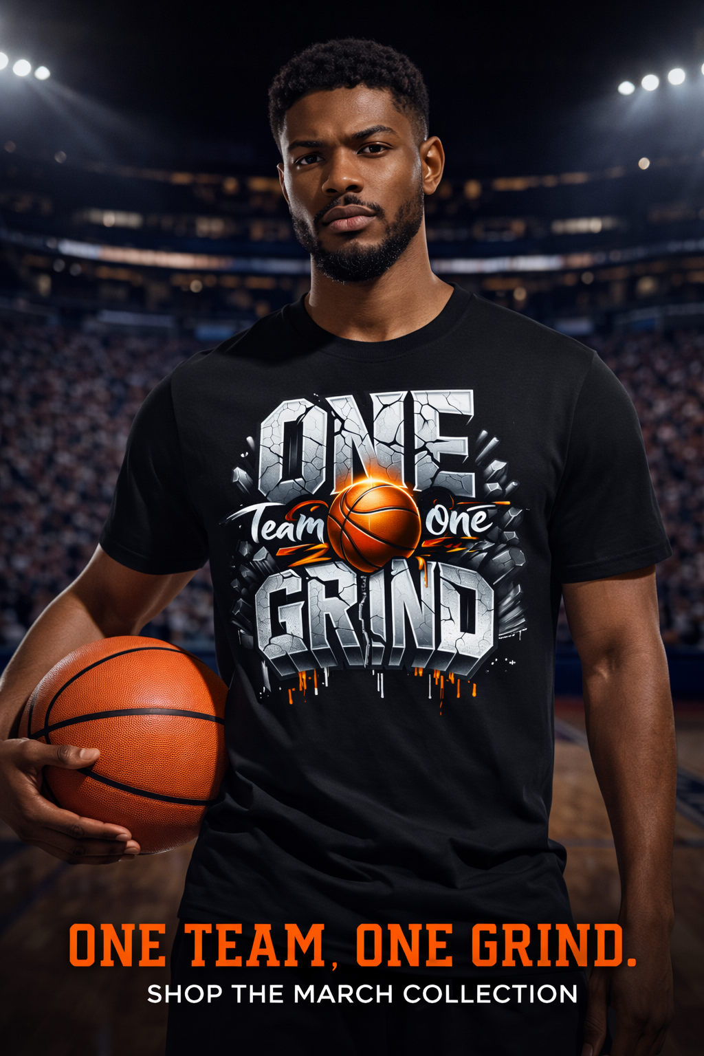 ONE TEAM ONE GRIND – Performance Basketball Tee