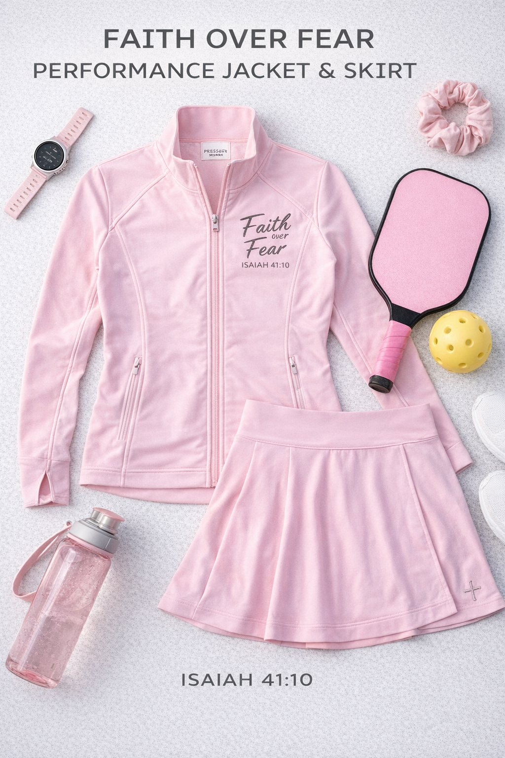 Faith Over Fear Performance Polo & Skirt Set – Isaiah 41:10