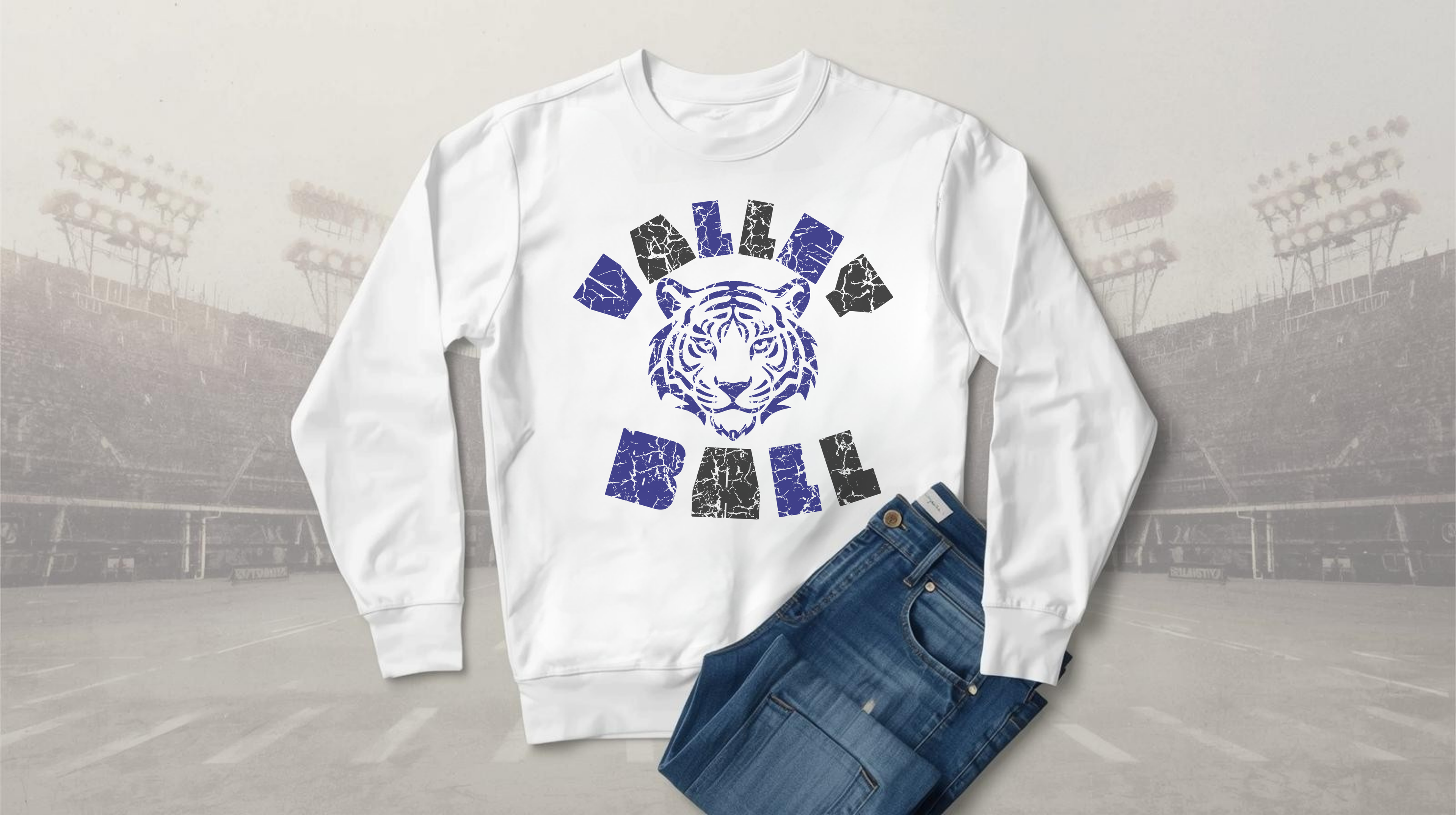 Sideline Staff long crewneck — Personalized School Spirit Wear